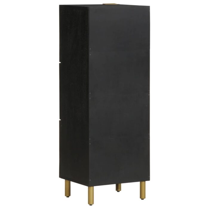 Buffet noir 40x33x110 cm bois d'ingénierie – Image 4