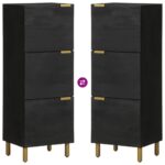 Buffet noir 40x33x110 cm bois d'ingénierie – Image 5