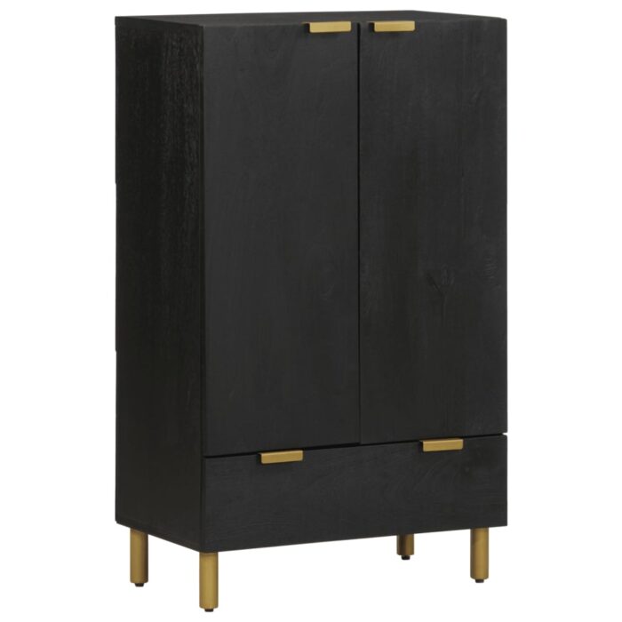 Buffet noir 60x33x100 cm bois d'ingénierie – Image 1