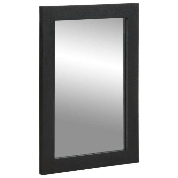 Miroir de bain noir 50x70x2,5 cm bois d'ingénierie et laiton – Image 1