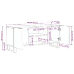 Meuble TV noir 105x33x46 cm bois massif de manguier – Image 10