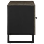 Meuble TV noir 105x33x46 cm bois massif de manguier – Image 3