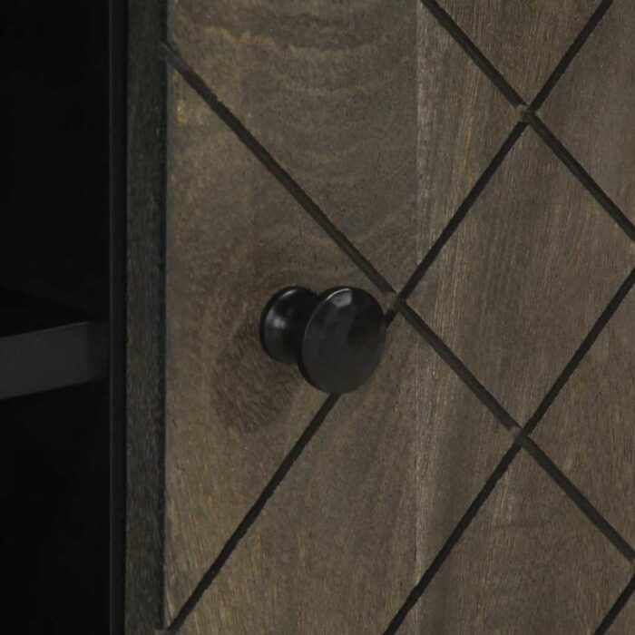 Meuble TV noir 105x33x46 cm bois massif de manguier – Image 6