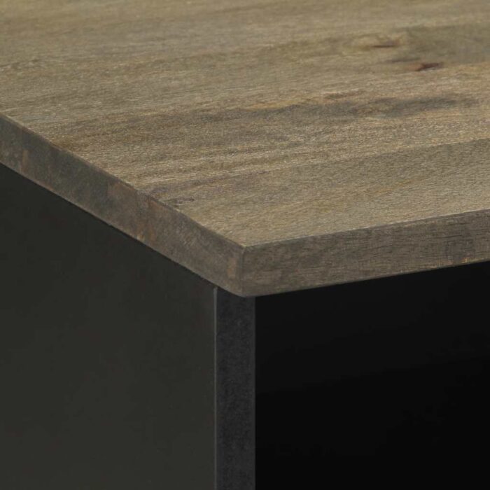 Meuble TV noir 70x33x46 cm bois massif de manguier – Image 5