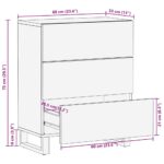 Buffet noir 60x33x75 cm bois massif de manguier – Image 10