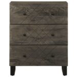 Buffet noir 60x33x75 cm bois massif de manguier – Image 2