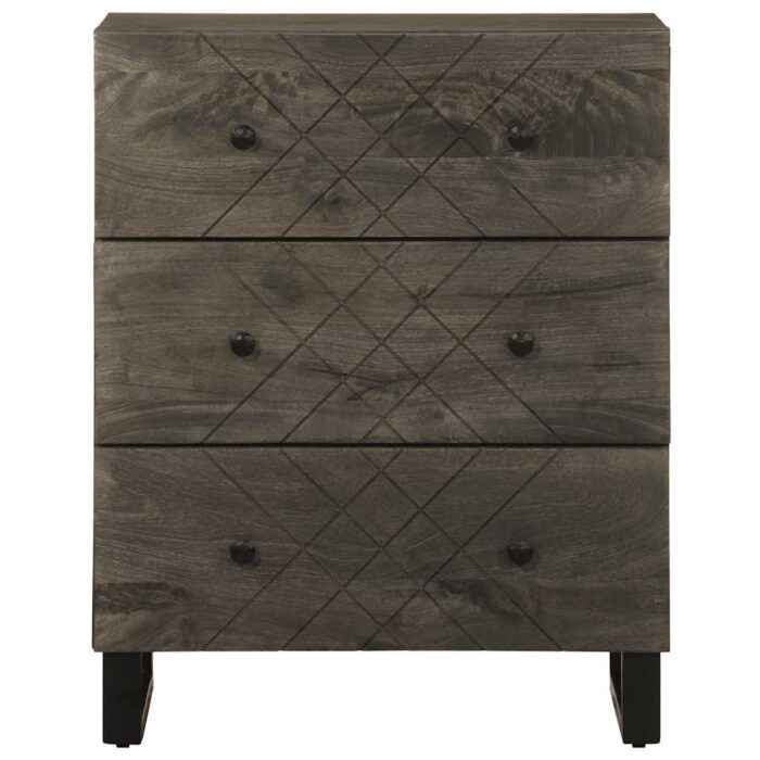 Buffet noir 60x33x75 cm bois massif de manguier – Image 2