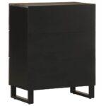 Buffet noir 60x33x75 cm bois massif de manguier – Image 4