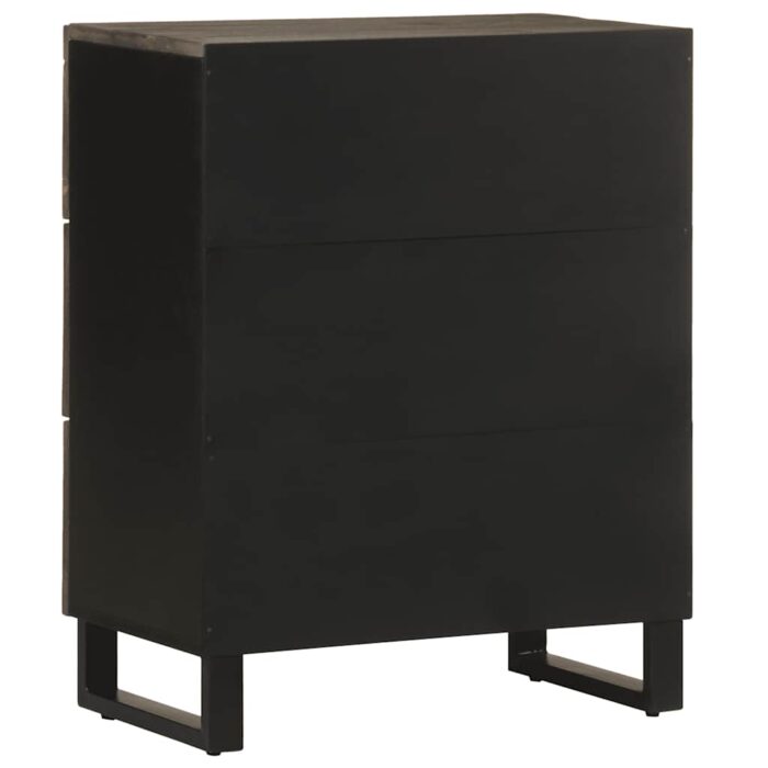 Buffet noir 60x33x75 cm bois massif de manguier – Image 4