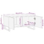 Table basse noir 80x50x40 cm bois massif de manguier – Image 10