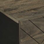 Table basse noir 80x50x40 cm bois massif de manguier – Image 5