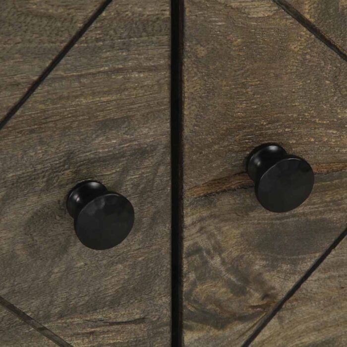 Table basse noir 80x50x40 cm bois massif de manguier – Image 6