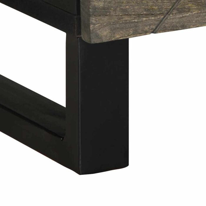Table basse noir 80x50x40 cm bois massif de manguier – Image 7