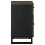 Table de chevet noir 50x33x60 cm bois de manguier massif – Image 3