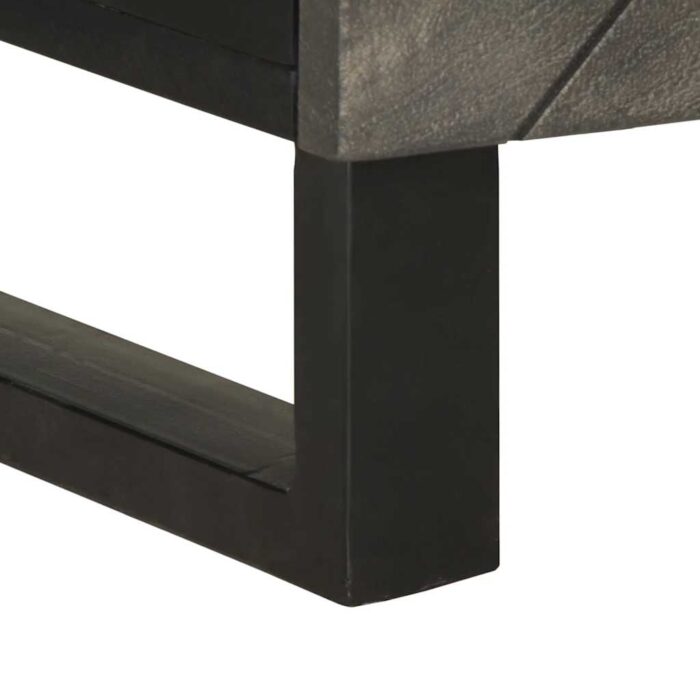 Table de chevet noir 50x33x60 cm bois de manguier massif – Image 7