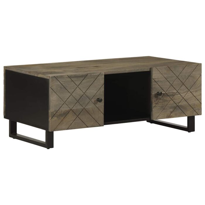 Table basse noir 100x54x40 cm bois massif de manguier – Image 1