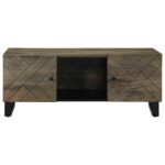 Table basse noir 100x54x40 cm bois massif de manguier – Image 2