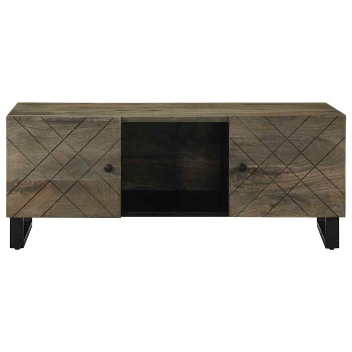 Table basse noir 100x54x40 cm bois massif de manguier – Image 2