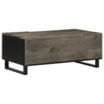 Table basse noir 100x54x40 cm bois massif de manguier – Image 4
