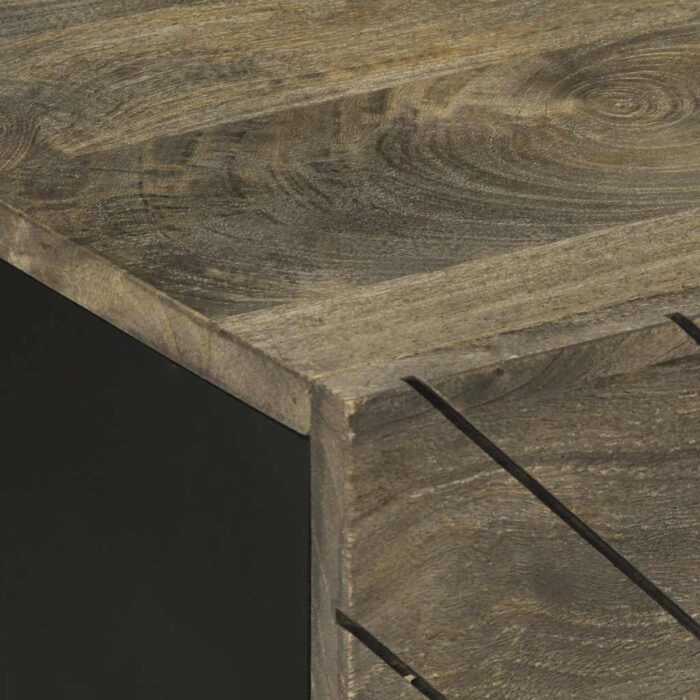 Table basse noir 100x54x40 cm bois massif de manguier – Image 5