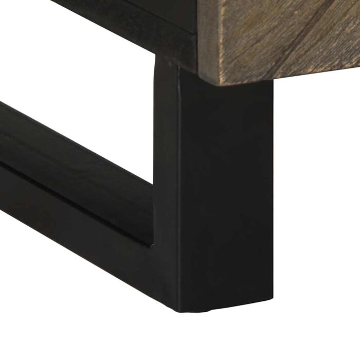 Table basse noir 100x54x40 cm bois massif de manguier – Image 7