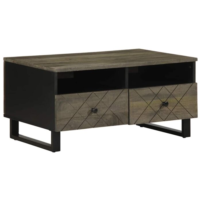 Table basse noir 80x54x40 cm bois massif de manguier – Image 1