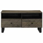 Table basse noir 80x54x40 cm bois massif de manguier – Image 2