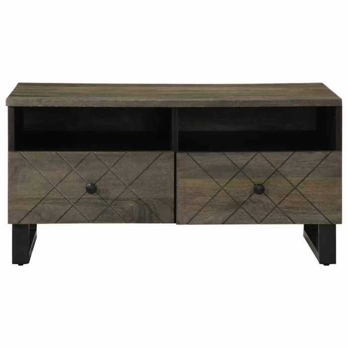 Table basse noir 80x54x40 cm bois massif de manguier – Image 2
