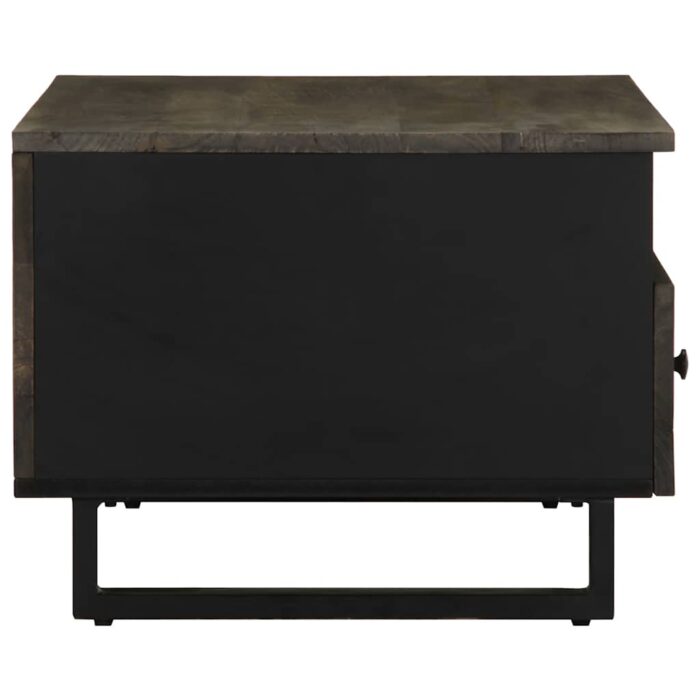 Table basse noir 80x54x40 cm bois massif de manguier – Image 3