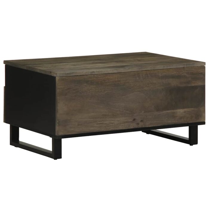 Table basse noir 80x54x40 cm bois massif de manguier – Image 4
