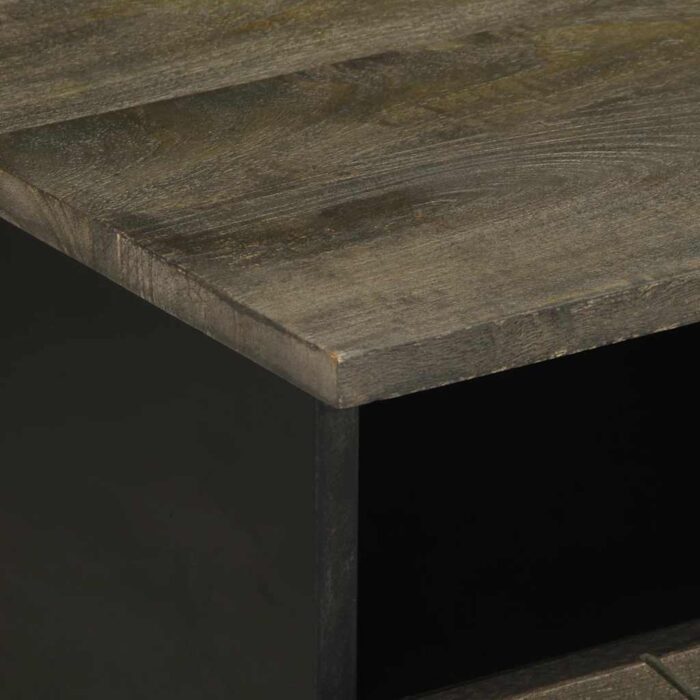 Table basse noir 80x54x40 cm bois massif de manguier – Image 5