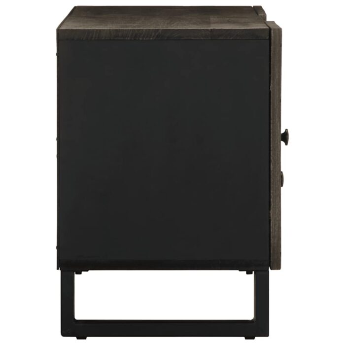 Meuble TV noir 105x33x46 cm bois massif de manguier – Image 3