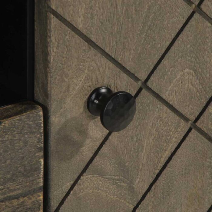 Meuble TV noir 105x33x46 cm bois massif de manguier – Image 6