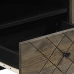 Meuble TV noir 105x33x46 cm bois massif de manguier – Image 7