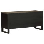 Meuble TV noir 100x33x46 cm bois massif de manguier – Image 4