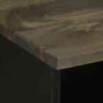 Meuble TV noir 100x33x46 cm bois massif de manguier – Image 5
