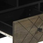 Meuble TV noir 100x33x46 cm bois massif de manguier – Image 6