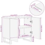 Armoire de lavabo noir 62x33x58 cm bois massif de manguier – Image 11