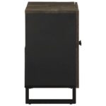 Armoire de lavabo noir 62x33x58 cm bois massif de manguier – Image 3