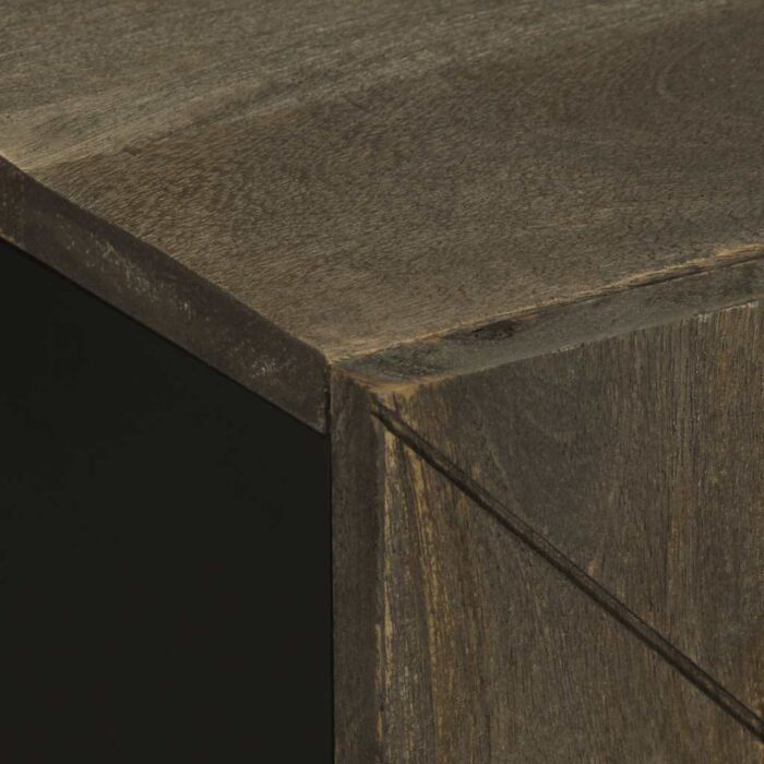 Armoire de lavabo noir 62x33x58 cm bois massif de manguier – Image 5