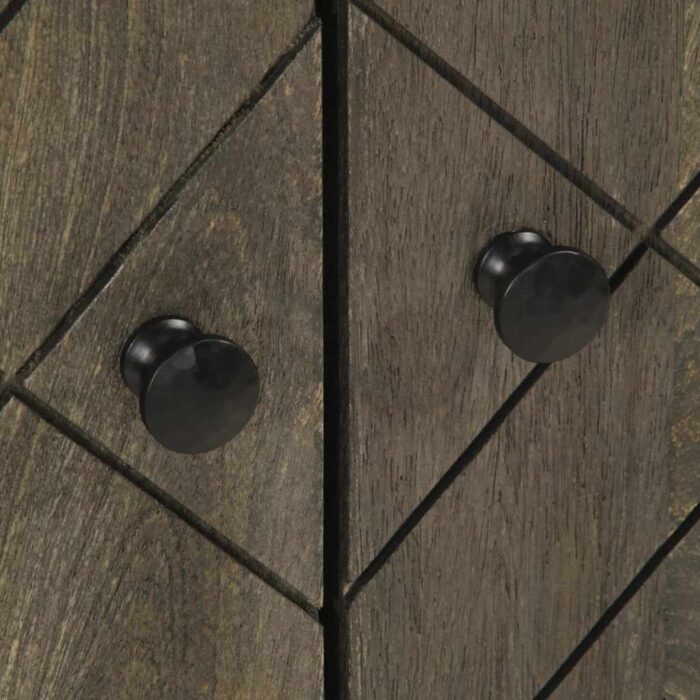 Armoire de lavabo noir 62x33x58 cm bois massif de manguier – Image 6