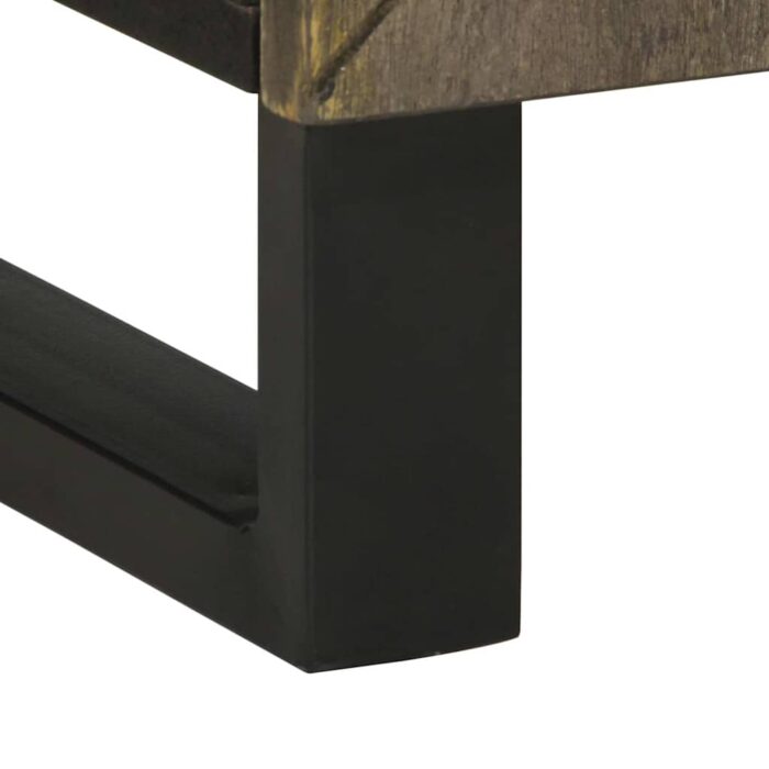 Armoire de lavabo noir 62x33x58 cm bois massif de manguier – Image 8