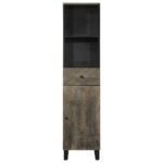 Armoire de salle de bain noir 38x33x160 cm bois massif manguier – Image 2