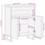 Buffet noir 60x33x75 cm bois massif de manguier – Image 10
