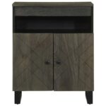 Buffet noir 60x33x75 cm bois massif de manguier – Image 2