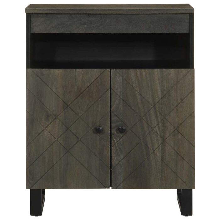 Buffet noir 60x33x75 cm bois massif de manguier – Image 2