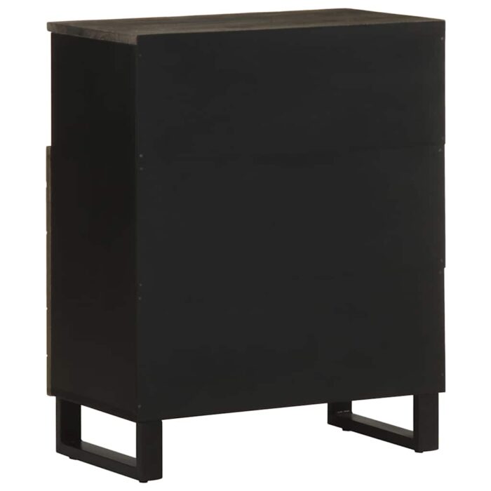 Buffet noir 60x33x75 cm bois massif de manguier – Image 4