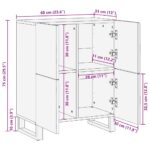 Buffet noir 60x33x75 cm bois massif de manguier – Image 10