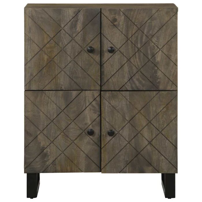 Buffet noir 60x33x75 cm bois massif de manguier – Image 2
