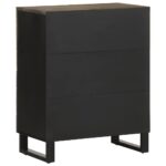 Buffet noir 60x33x75 cm bois massif de manguier – Image 4